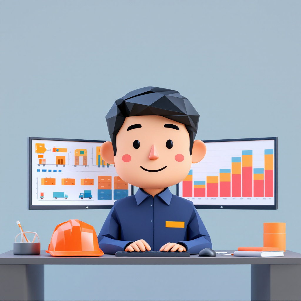 物流企画・改善（物流エンジニア）のキャラクターイラスト